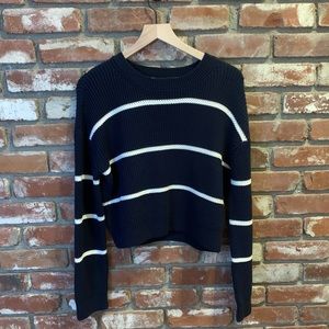 Vince Knit Stripe Crop Sweater